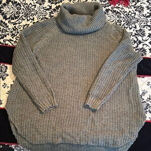 Olive Green Chunky Knit Turtleneck Sweater